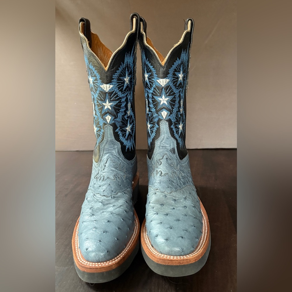 Lucchese Round Toe Star Vamp Boots Sz 6.5